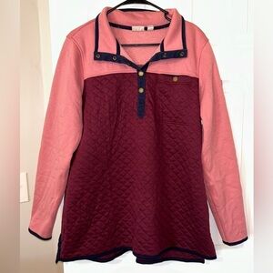 L.L. Bean Women’s Quilted Mockneck Pullover Sweatshirt - size XL